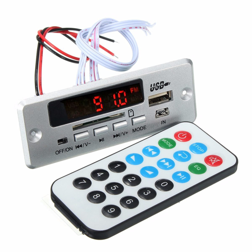 Picture of 5Pcs DC 12V/5V MP3 Decode Board LED USB AUX FM bluetooth Radio Amplifier With Remote