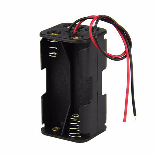 Immagine di 5pcs DIY 6V 4-Slot AA Battery Double Deck / Back To Back Holder Case With Leads