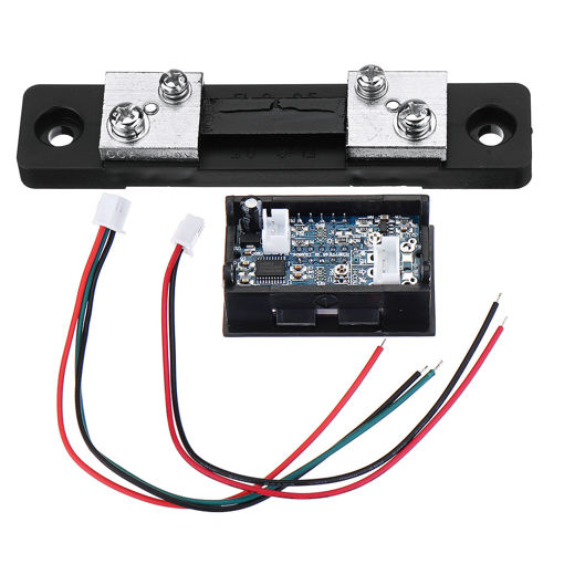 Immagine di 5pcs Mini Digital Blue + Red Led DC Current Meter Voltmeter With Ampere Shunt