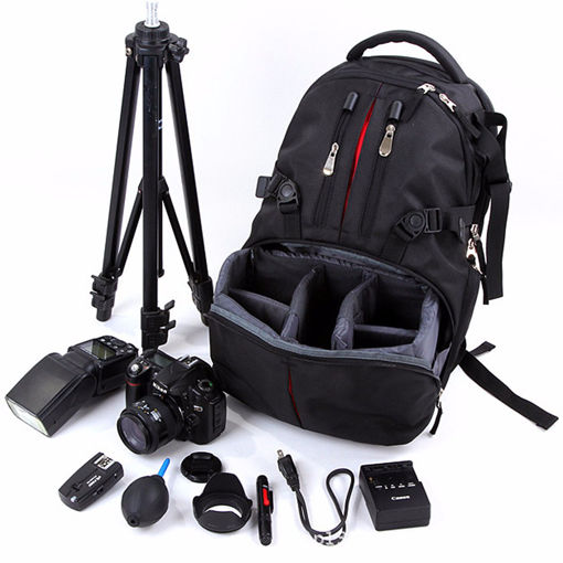 Immagine di Nylon Waterproof Shockproof Camera Laptop Bag Lens Case Backpack For Canon Nikon SLR DSLR Camera