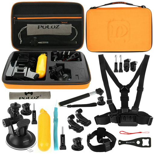 Immagine di PULUZ PKT32 20 in 1 Accessories Combo Kit Stand Mount Bag Screw for Action Sportscamera