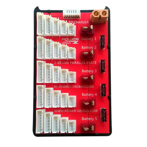 Picture of Power Genius PG Parallel Charging Board Supports 5 Packs of 2-6S Lipo Battery XT60 T Plug