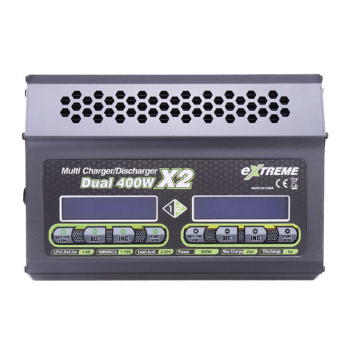Picture of SKYRC Extreme 400WX2 20A  Dual DC Battery Charger Discharger for 1-6S Lipo Battery