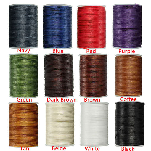 Immagine di Waxed Thread 0.8mm 78m Polyester Cord Sewing Kit Stitching Leather Craft Bracelet