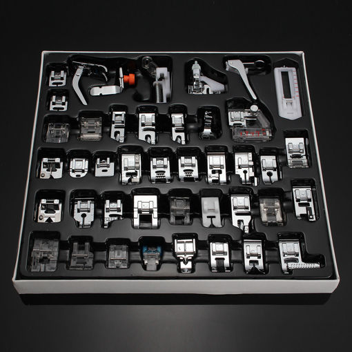 Immagine di 42 PCS Domestic Sewing Machine Foot Presser Feet Kit Sewing Machine Accessories