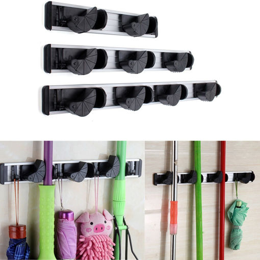 Picture of Multiduction Aluminium Wall Mounted Mop Broom Holder Brush Rack Cloth Hanger