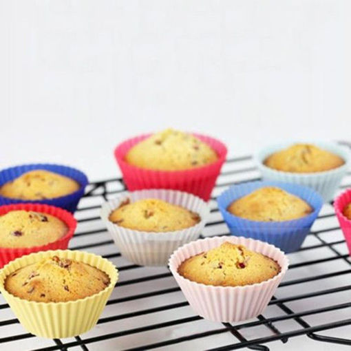 Picture of 12Pcs Silicone Cake Muffin Chocolate Cup Cake Cups Mold Cake Cup Kitchen Bakeware Baking Pastry Tools