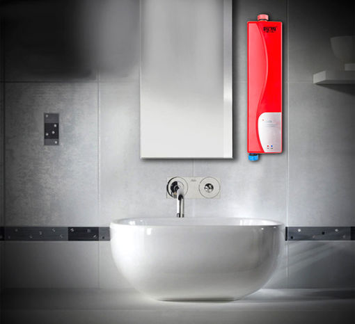 Immagine di 3000W Mini EU Elegant Instant Hot Water Heater Electric Indoor Tankless Water Heater for Bathroom