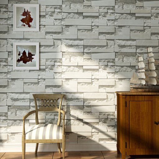 Immagine di Brick Pattern 3D Textured Non-woven Wallpaper Sticker Background Home Decor Sticker