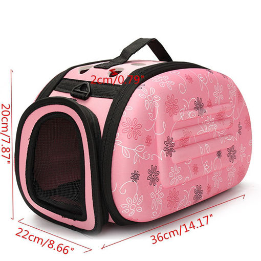 Immagine di Portable Small Pet Dog Cat Sided Carrier Travel Tote Shoulder Bag Cage House