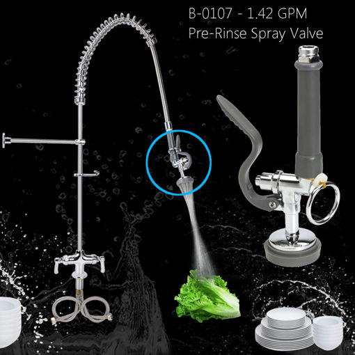 Immagine di B-0107 GPM Brass Kitchen Tap Pre-Rinse Spray Head Valve Faucet With Ring