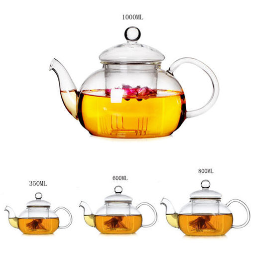 Picture of 350ML-1000ML Heat Resistant Glass Teapot With Infuser Coffee Tea Leaf