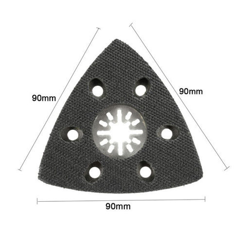 Picture of 90mm Six Holes Stainless Steel Triangular Sand Disc Saw Blade Oscillating Multitool