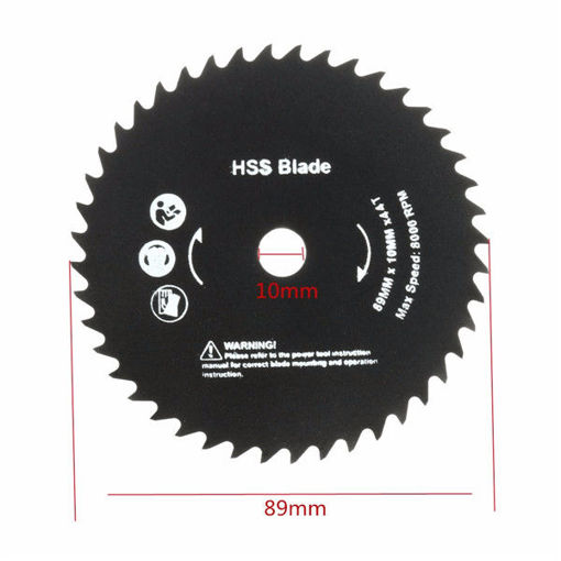 Picture of 89mm 10mm Hole 44 Teeth HSS Circular Saw Blade Cutting Discs Wheel