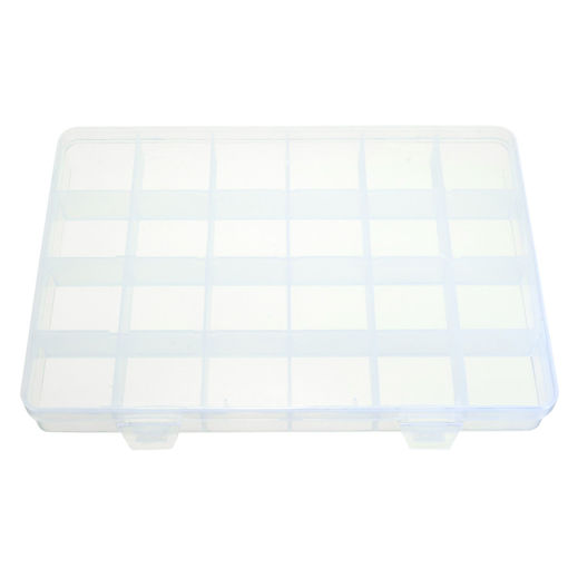 Picture of 24 Grids Clear Plastic Adjustable Jewelry Storage Container DIY Crafts Organizer Dividers Box