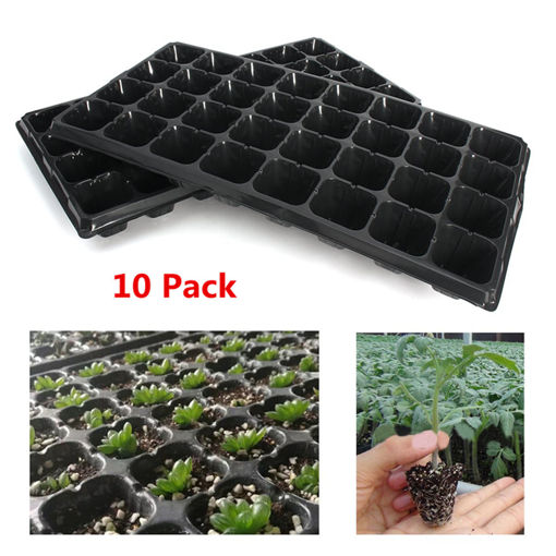 Immagine di 10Pcs 32 Cell Seedling Starter Trays Seed Germination Garden Plant Propagation Planting Grow Box