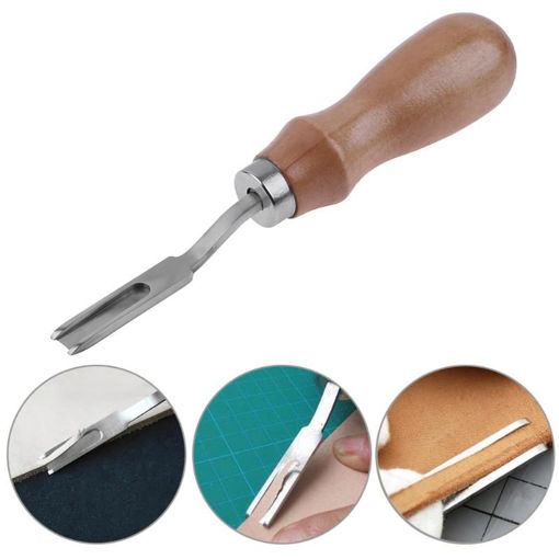 Immagine di Leather Craft Edge Cutting Tools Handheld DIY Flat Mouth Tool Steel Flat Wide Shovel Handmade for Le