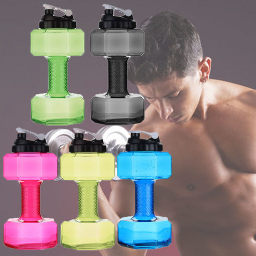 Picture of 2.5L Large Capacity BPA Free Gym Training Drink Dumbbell Water Bottle Travel Sport Cup Kettle Jug