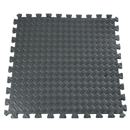Immagine di 61x61cm EVA Foam Floor Interlocking Tile Mat Show Floor Gym Exercise Playroom Yoga Mat Black
