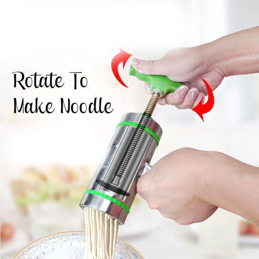 Immagine di 9 Mode Card Stainless Steel Manual Noodle And Pasta Maker Press Spaghetti Kitchen Meat Press