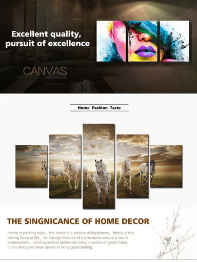 Immagine di 5  Cascade Sunset Space  Canvas Wall Painting Picture Home Decoration Without Frame Including Instal